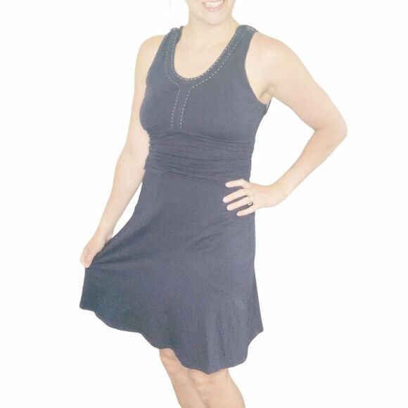Athleta Sleeveless Tank Dress Navy Blue Pocket- S - Picture 1 of 10